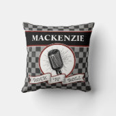 Custom Rock & Roll Music Singer Retro Mikrofon Kissen (Rückseite)