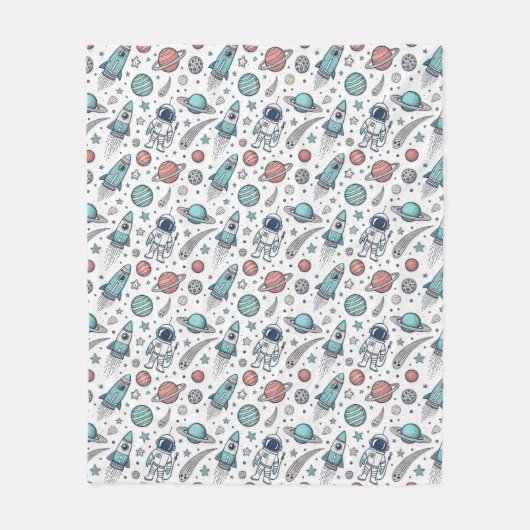 Custom Rocket Blanket Planets Geschenk für Baby Bo Fleecedecke (Vorderseite)