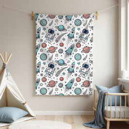 Custom Rocket Blanket Planets Geschenk für Baby Bo Fleecedecke