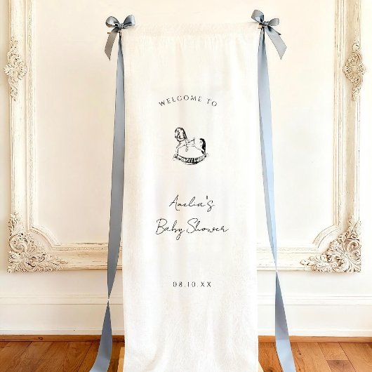 Custom Rocking Horse Baby Shower Welcome  Banner