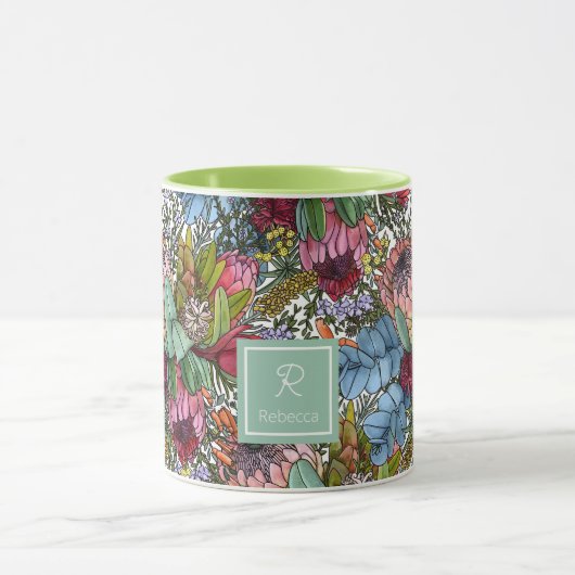 Custom Romantic Australian Summer Blume Tasse (Zentrum)