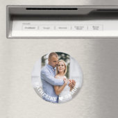Custom Romantic Couple Photo  with Names & Love Magnet (In Situ (Geschirrspüler))