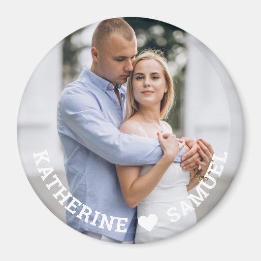 Custom Romantic Couple Photo  with Names & Love Magnet (Vorne)