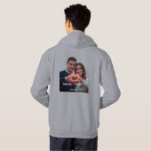 Custom Romantic Couple Real-View Heart Hands Winte Hoodie (Schwarz voll)