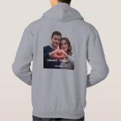 Custom Romantic Couple Real-View Heart Hands Winte Hoodie (Rückseite)