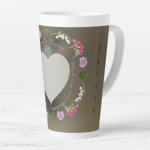 Custom Romantic Event Floral Heart Foto Milchtasse