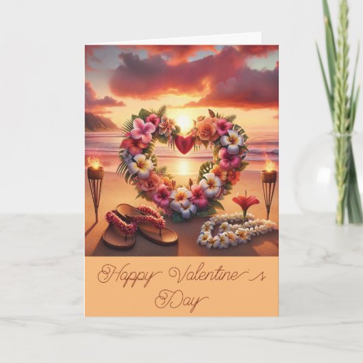 Custom Romantic Hawaiian Postcard Dankeskarte (Vorderseite)