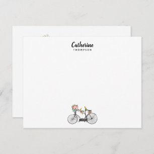 Custom Romantic Vintag Bicycle Blume Vögel Mitteilungskarte