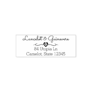 Custom Romantic Wedding Herz-Rücksendeadresse Permastempel