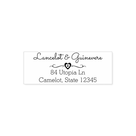 Custom Romantic Wedding | Herz-Rücksendeadresse Permastempel (Design)