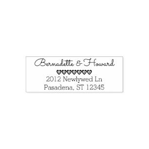 Custom Romantic Wedding Herz-Rücksendeadresse Permastempel