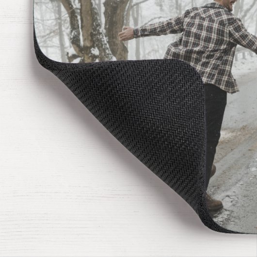 Custom Romantic Winter Couple Foto Mousepad (Ecke)