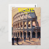 Custom Rome Italy Colosseum Travel Art Vintag Postkarte (Vorne/Hinten)