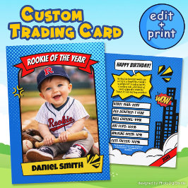 Custom Rookie Trading Card, Fun Rookie of the Year Telefonnummerkarte