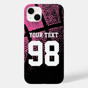 Custom rosa Basketball Jersey Nummer iPhone Fall Case-Mate iPhone 14 Plus Hülle