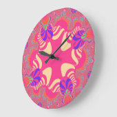 Custom Rosa Bubblegum Cross Large Wall Clock Große Wanduhr (Winkel)