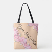 Custom Rosa Floral Totbeutel - Personalisierter Te Tasche (Rückseite)