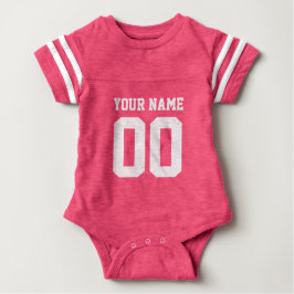 Custom rosa Football Jersey Nummer Baby Bodysuit Baby Strampler