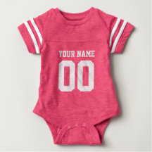 Custom rosa Football Jersey Nummer Baby Bodysuit