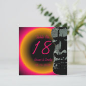 Custom rosa orange Ti Kopftisch Hochzeitskarten Einladung (Stehend Vorderseite)