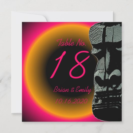 Custom rosa orange Ti Kopftisch Hochzeitskarten Einladung (Vorderseite)