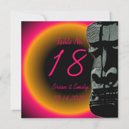 Custom rosa orange Ti Kopftisch Hochzeitskarten Einladung