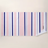 Custom Rosa und Blue Marine Strandtuch (Vorderseite)