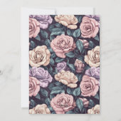 Custom Rose Accent Adult Birthday Einladung (Rückseite)