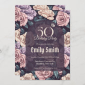 Custom Rose Accent Adult Birthday Einladung (Vorne/Hinten)