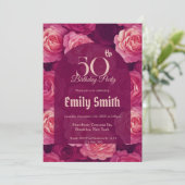 Custom Rose Aesthetic 30Th Birthday Einladung (Stehend Vorderseite)