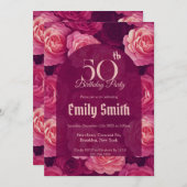 Custom Rose Aesthetic 30Th Birthday Einladung (Vorne/Hinten)