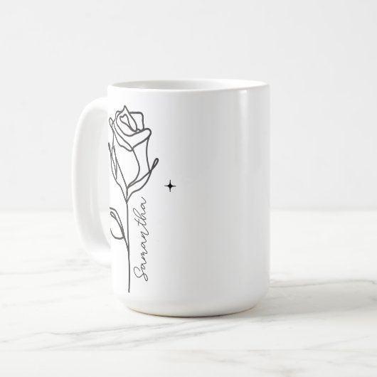 Custom Rose Blumenkohl-Tasse, Geschenk für Mama & Kaffeetasse (Vorderseite Links)