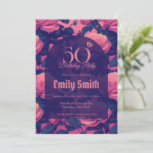 Custom Rose Flower Birthday Einladung (Stehend Vorderseite)