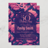 Custom Rose Flower Birthday Einladung (Vorne/Hinten)