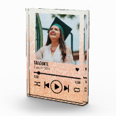 Custom Rose Gold Abschluss Foto Song Playlist (Rechts)