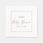 Custom Rose Gold Baby Dusche Napkins Serviette (Vorderseite)
