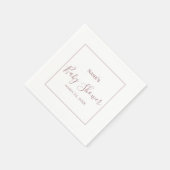 Custom Rose Gold Baby Dusche Napkins Serviette (Ecke)