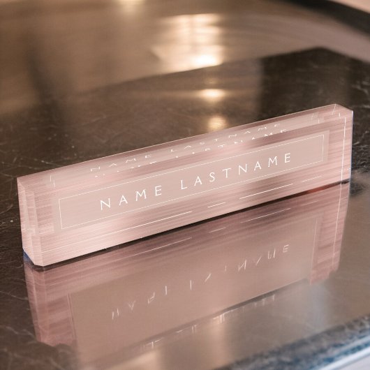 Custom Rose Gold Blush Pink Foil Modern Namensplakette