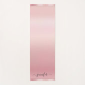 Custom Rose Gold Calligraphy Script Name Elegant Yogamatte (Vorderseite)