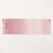 Custom Rose Gold Calligraphy Script Name Elegant Yogamatte (Vorderseite (Horizontal))