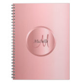 Custom Rose Gold Elegante Monogram Modern Notizblock (Vorderseite)