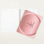 Custom Rose Gold Elegante Monogram Modern Planer (Anzeige)