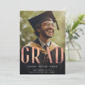 Custom Rose Gold Foil Nick Name GRAD Foto Ankündigung (Stehend Vorderseite)