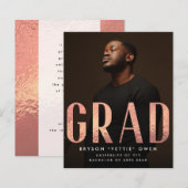 Custom Rose Gold Foil Nick Name GRAD Foto Card (Vorne/Hinten)