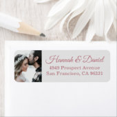 Custom Rose Gold Foto Wedding Rücksendeadresse (Insitu)