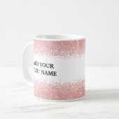 Custom Rose Gold Glitter -Personalized Name Kaffeetasse (Vorderseite Links)