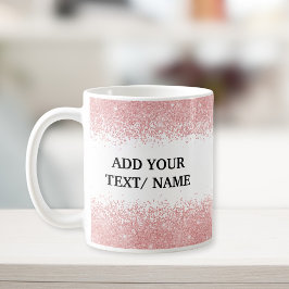 Custom Rose Gold Glitter -Personalized Name  Kaffeetasse