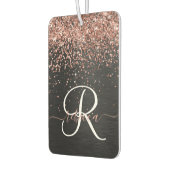 Custom Rose Gold Glitzer Black Sparkone Monogram Autolufterfrischer (Links)