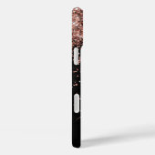 Custom Rose Gold Glitzer Black Sparkone Monogram Case-Mate iPhone Hülle (Rückseite / Rechts)