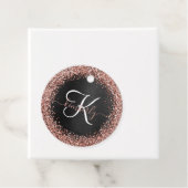 Custom Rose Gold Glitzer Black Sparkone Monogram Geschenkanhänger (Beispiel)